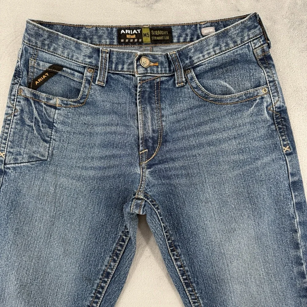 Ariat Rebar M5 Jeans Straight Straight Leg Mens Size 32 / 30 Blue Denim Workwear